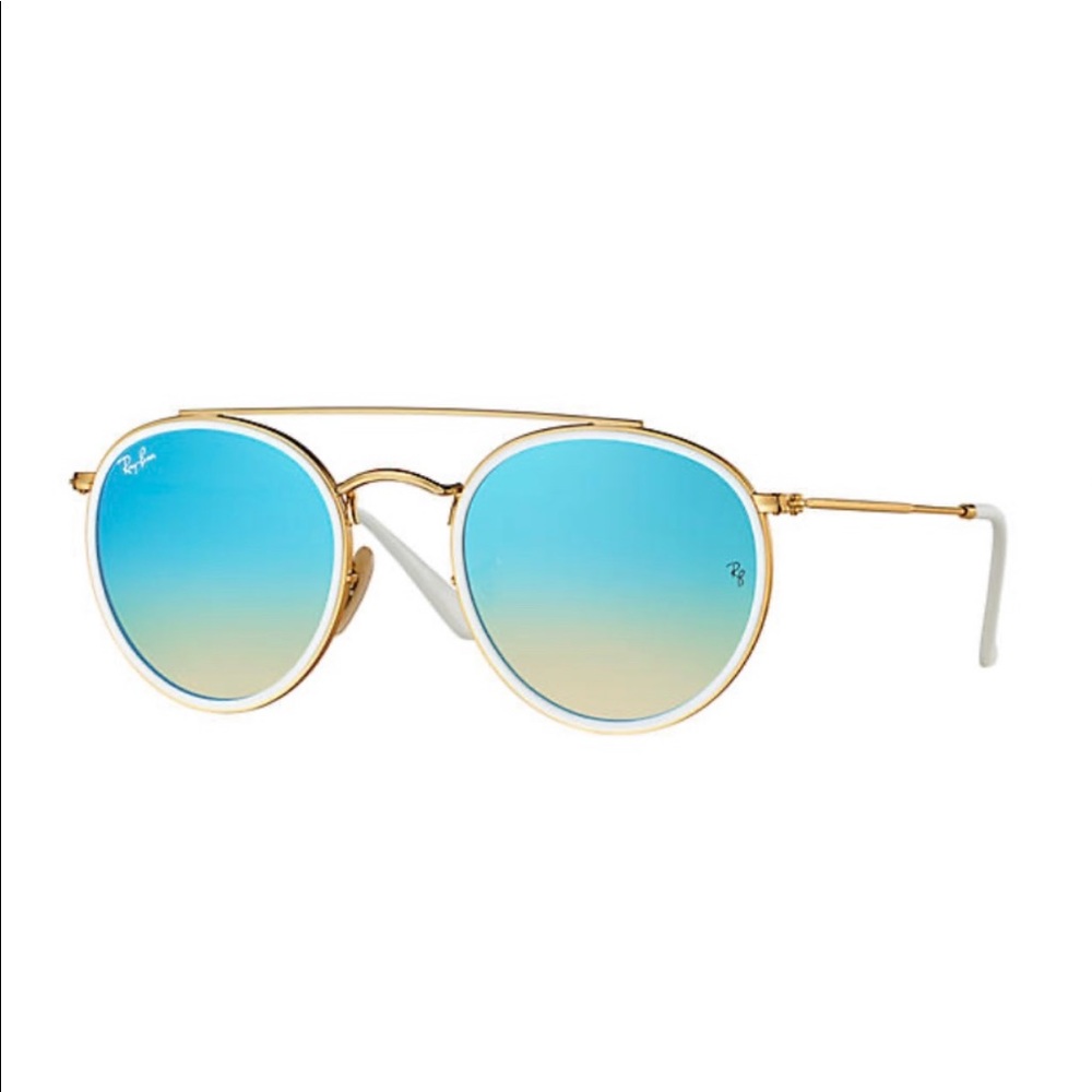 RayBan round double bridge sunglasses.